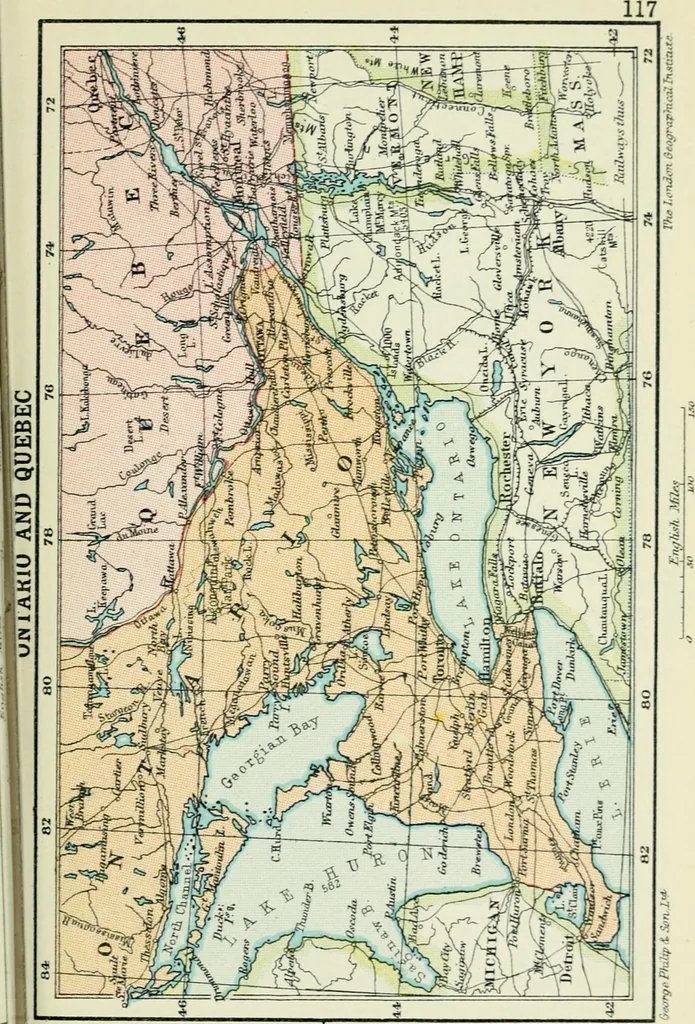 An illustration from Philips' pictorial pocket atlas and gazetteer, 1900, leaf 128
