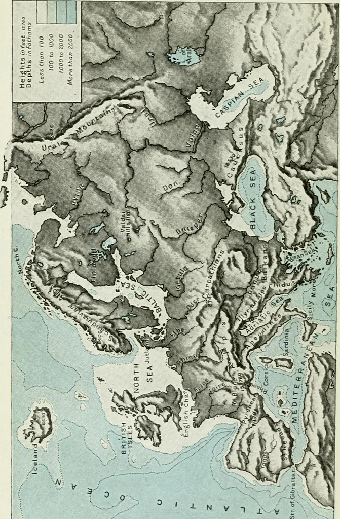 An illustration from Philips' pictorial pocket atlas and gazetteer, 1900, leaf 13
