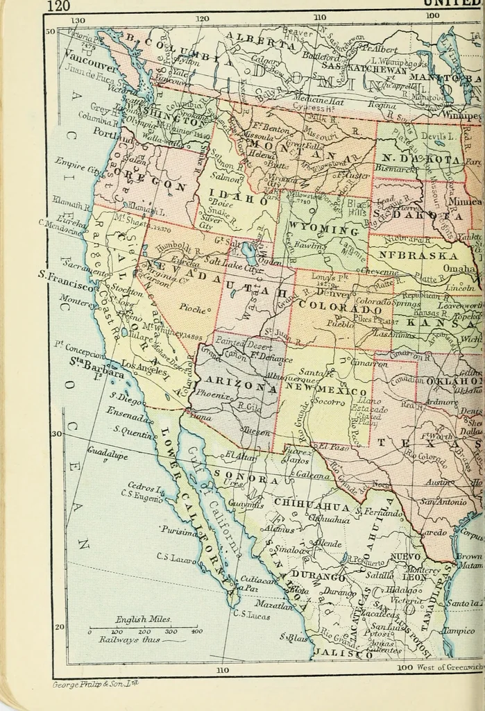 An illustration from Philips' pictorial pocket atlas and gazetteer, 1900, leaf 131