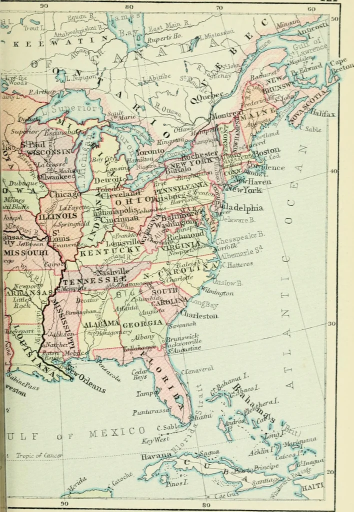 An illustration from Philips' pictorial pocket atlas and gazetteer, 1900, leaf 132