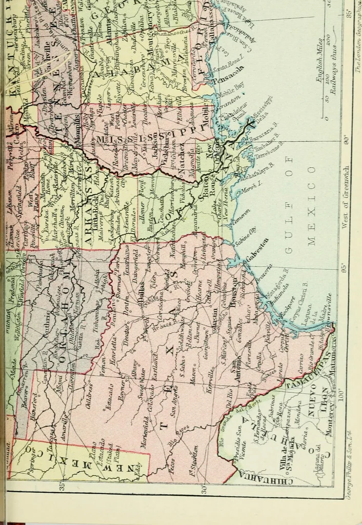 An illustration from Philips' pictorial pocket atlas and gazetteer, 1900, leaf 134