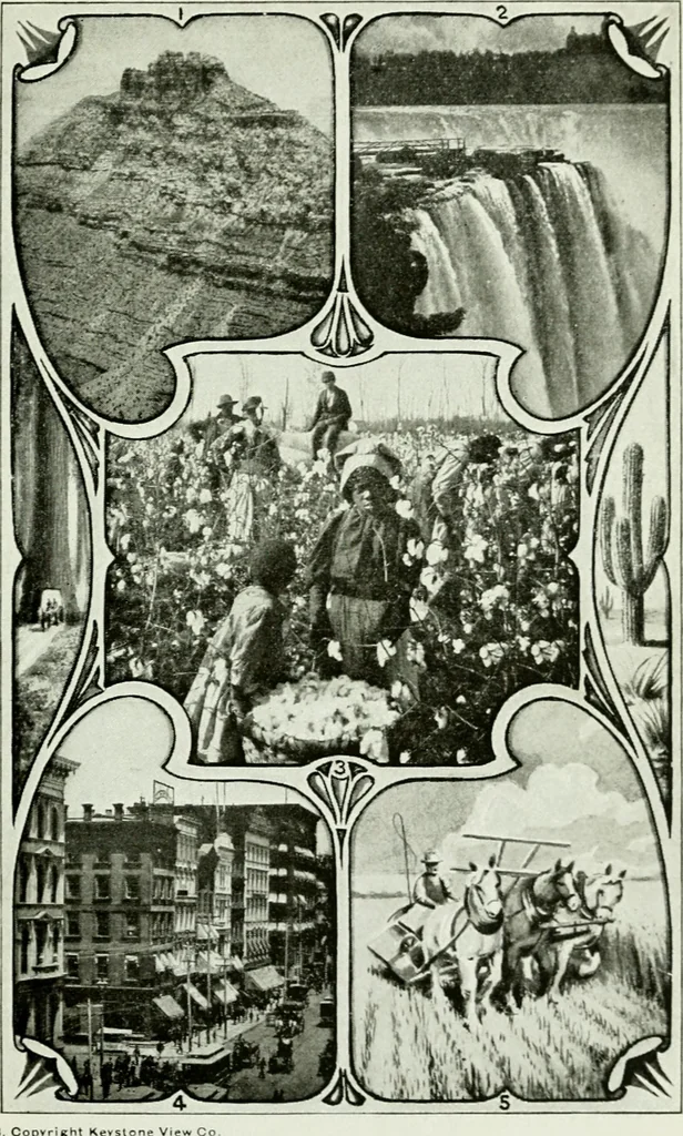 An illustration from Philips' pictorial pocket atlas and gazetteer, 1900, leaf 32