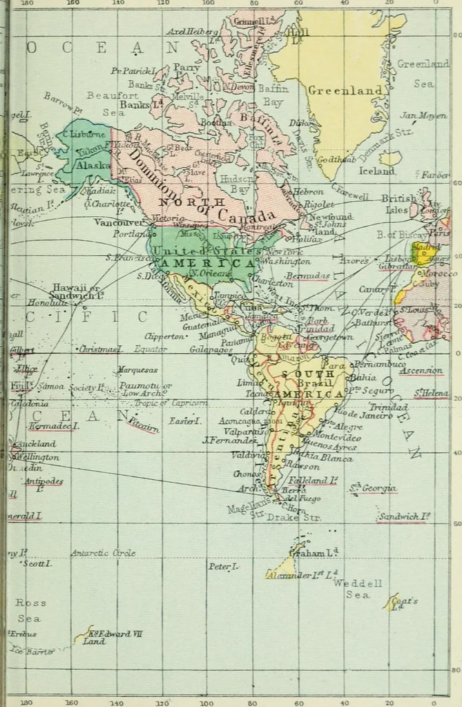 An illustration from Philips' pictorial pocket atlas and gazetteer, 1900, leaf 48