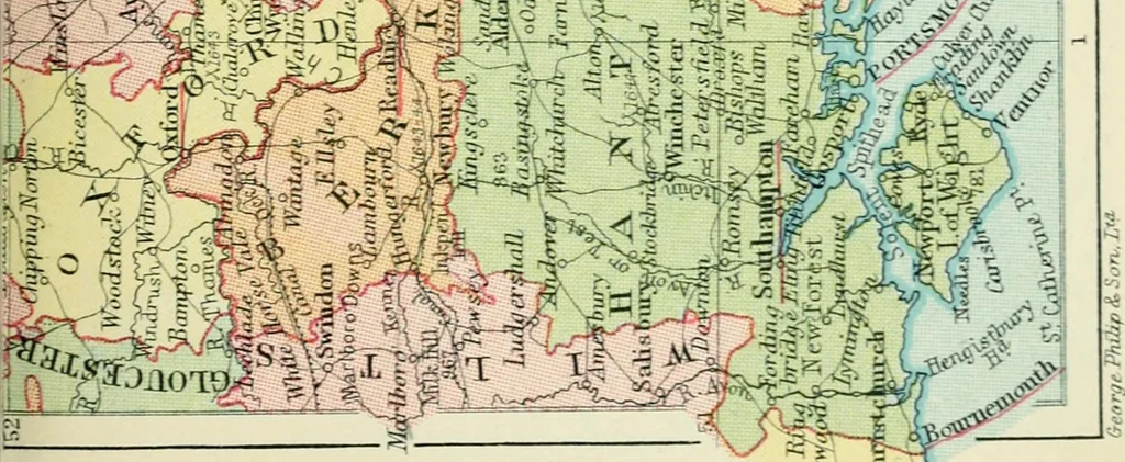 An illustration from Philips' pictorial pocket atlas and gazetteer, 1900, leaf 68