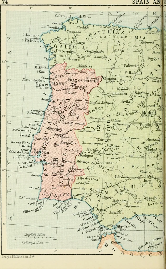 An illustration from Philips' pictorial pocket atlas and gazetteer, 1900, leaf 85