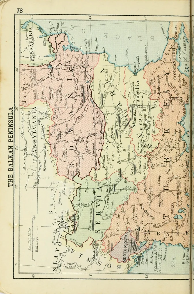An illustration from Philips' pictorial pocket atlas and gazetteer, 1900, leaf 89