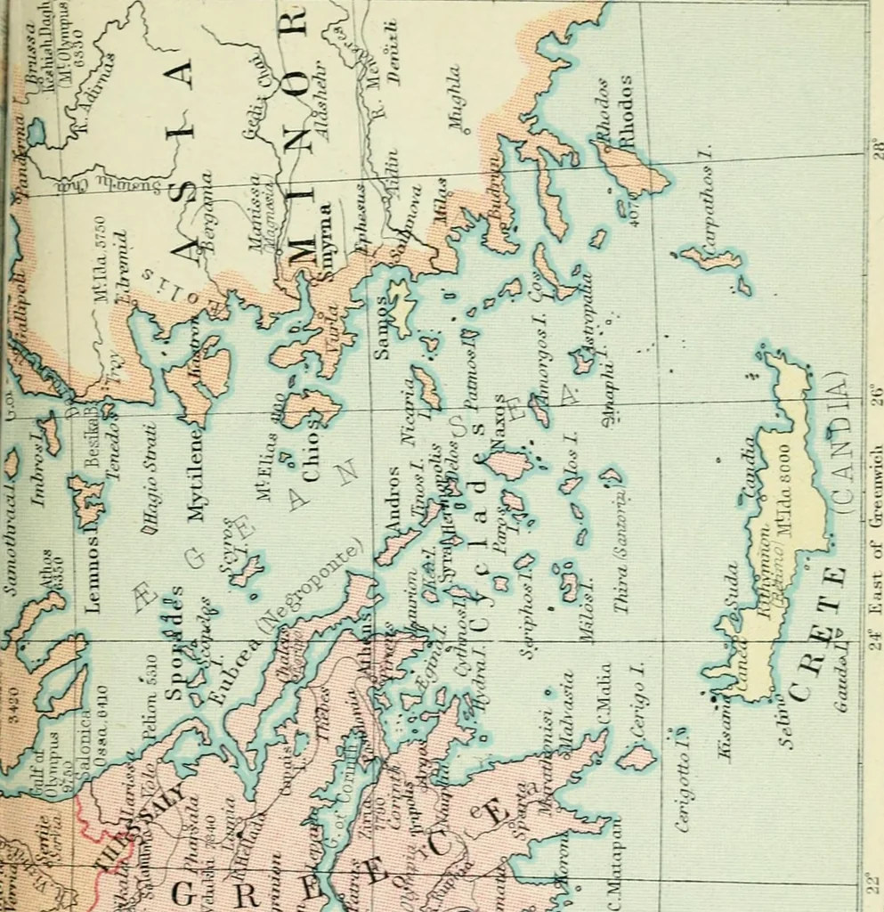 An illustration from Philips' pictorial pocket atlas and gazetteer, 1900, leaf 90