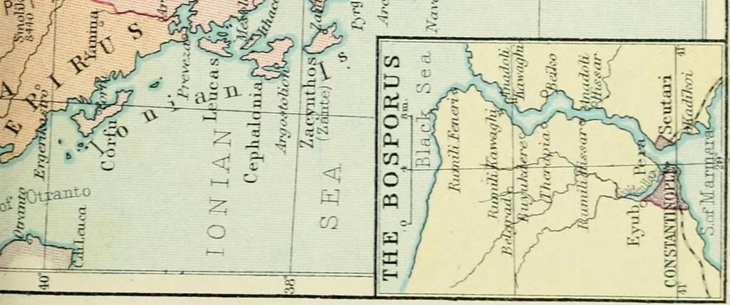 An illustration from Philips' pictorial pocket atlas and gazetteer, 1900, leaf 90