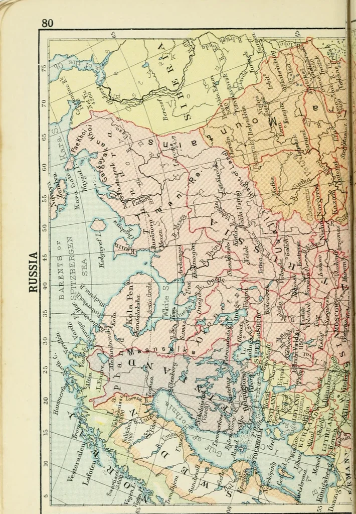 An illustration from Philips' pictorial pocket atlas and gazetteer, 1900, leaf 91