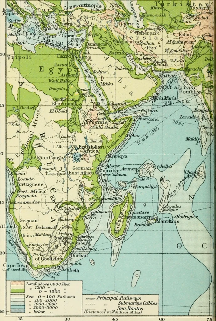 An illustration from Philips' pictorial pocket atlas and gazetteer, 1900, leaf 97