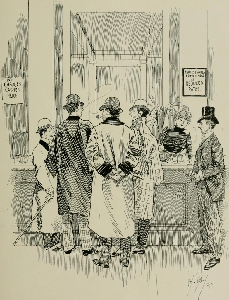 An illustration from The Phil May album, 1900, leaf 38