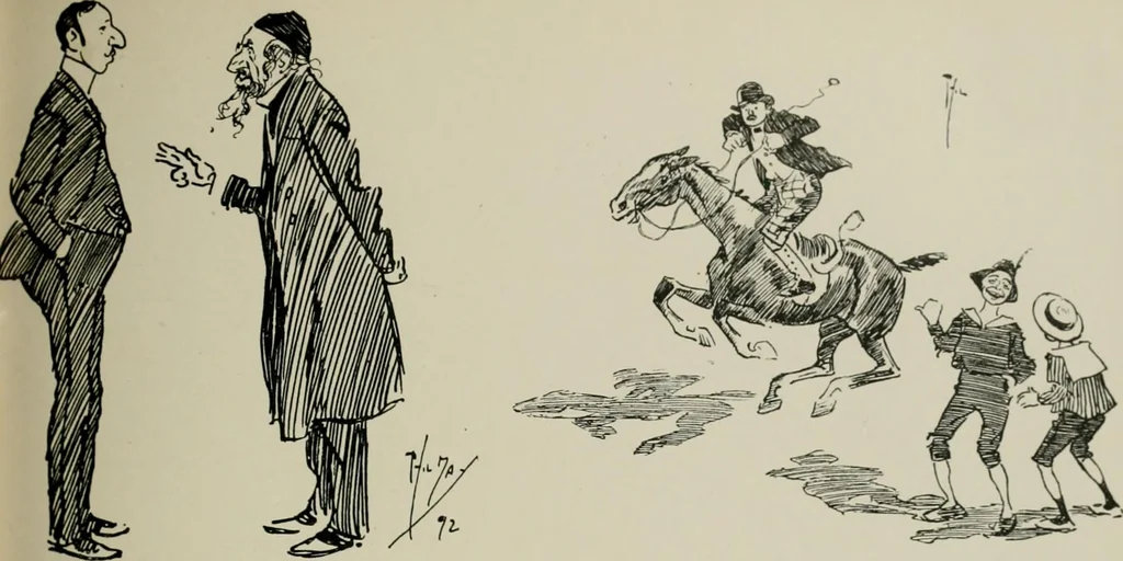 An illustration from The Phil May album, 1900, leaf 72