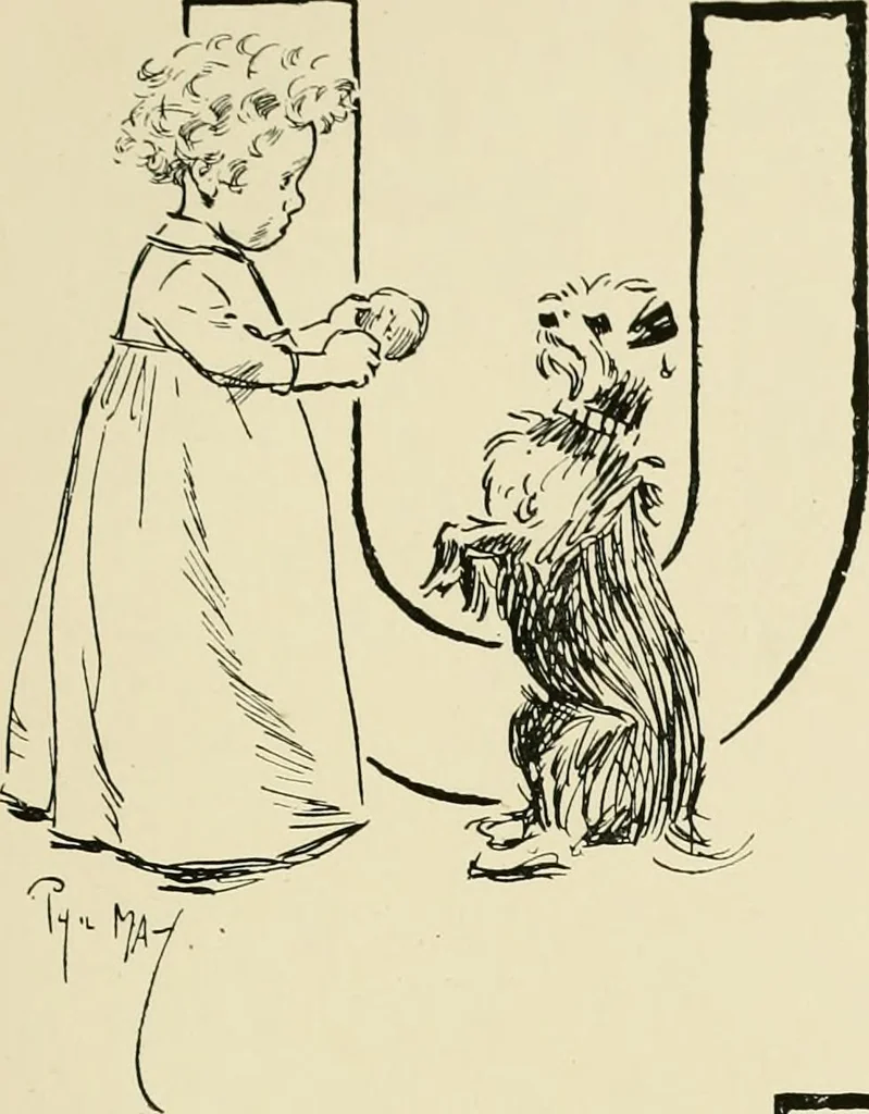 An illustration from Phil May's ABC; fifty-two original designs forming two humorous alphabets from A to Z, 1897, leaf 104