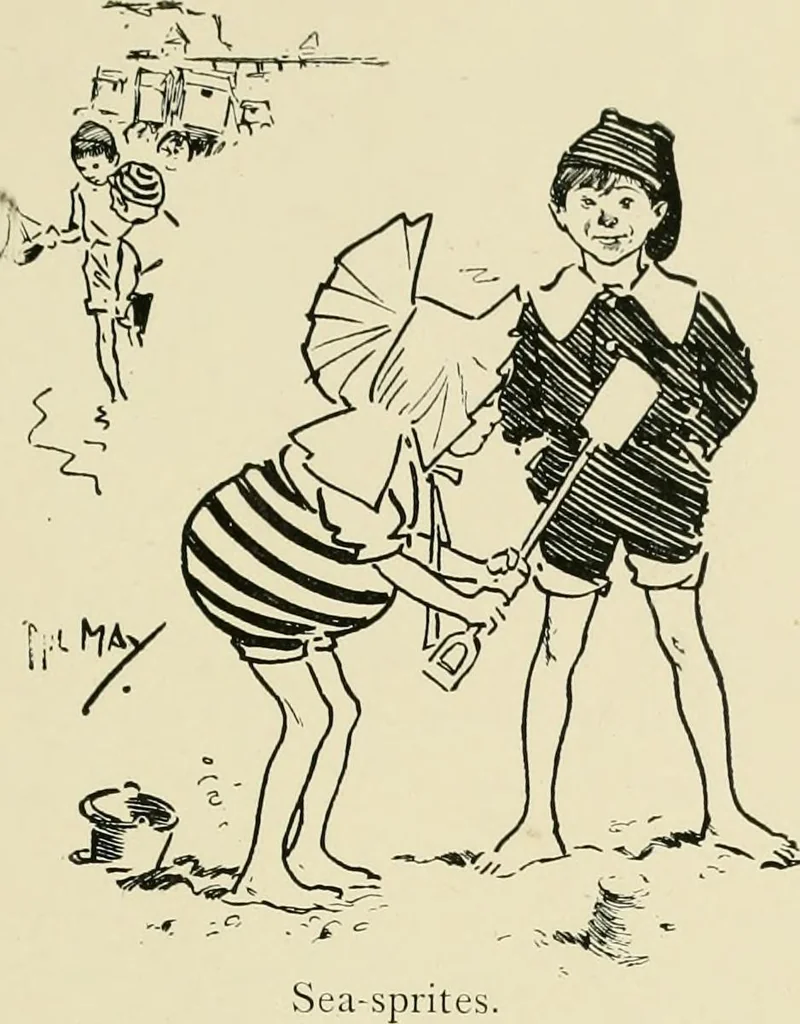 An illustration from Phil May's ABC; fifty-two original designs forming two humorous alphabets from A to Z, 1897, leaf 16