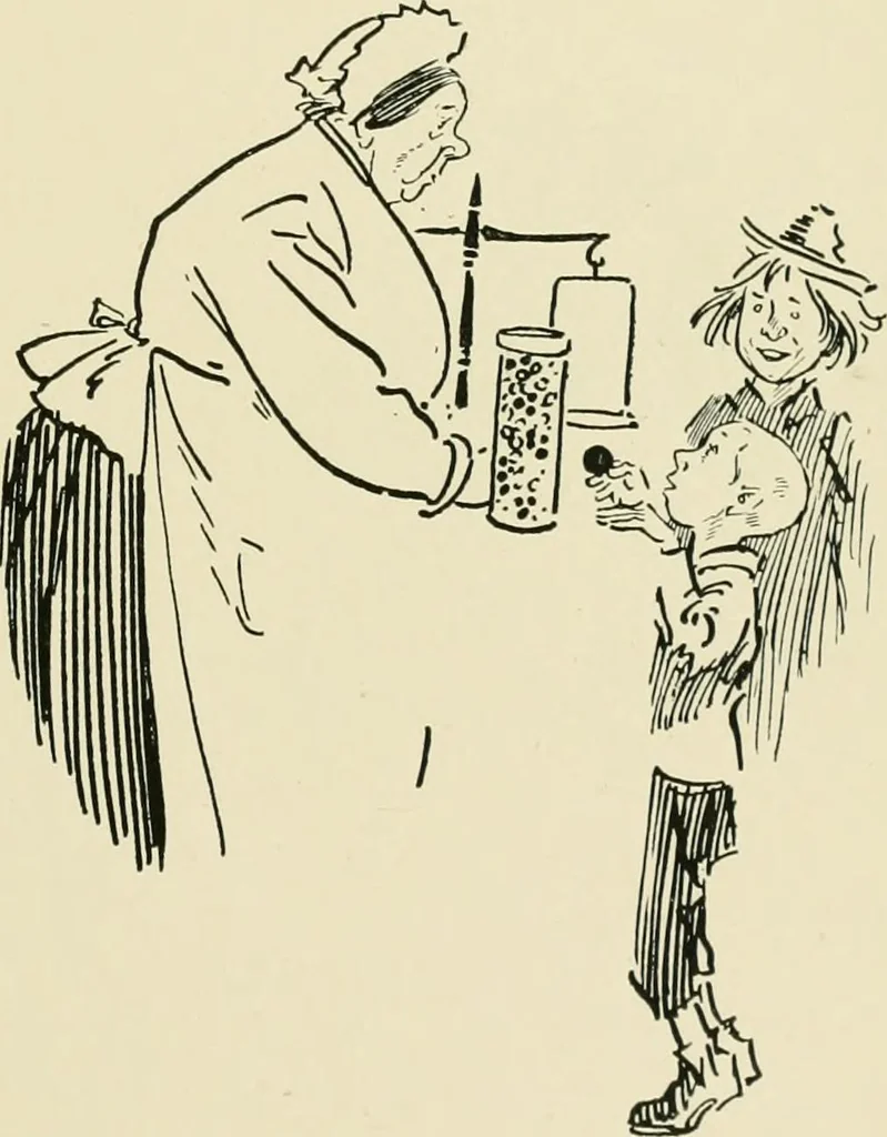 An illustration from Phil May's ABC; fifty-two original designs forming two humorous alphabets from A to Z, 1897, leaf 24