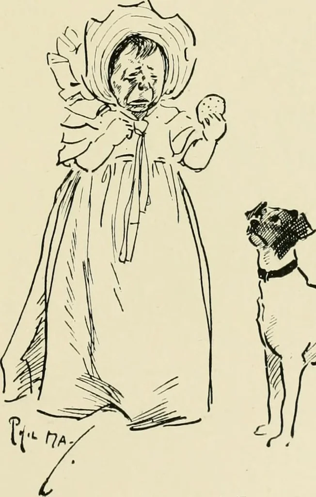 An illustration from Phil May's ABC; fifty-two original designs forming two humorous alphabets from A to Z, 1897, leaf 34