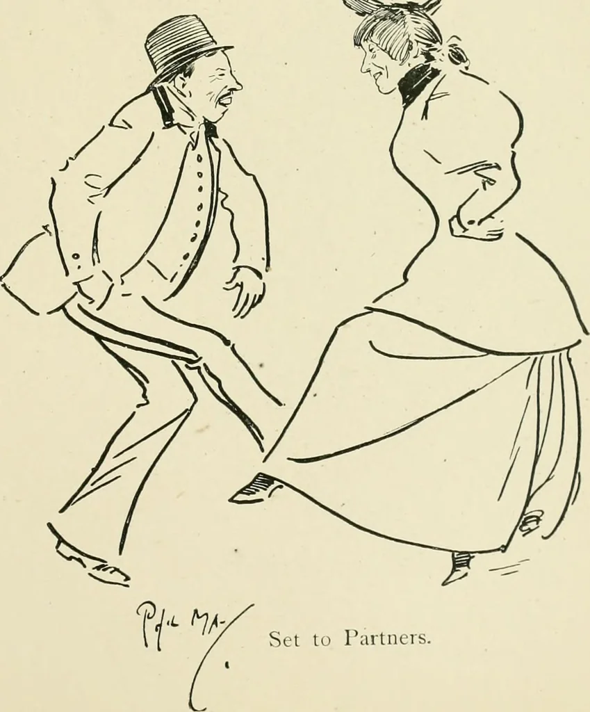 An illustration from Phil May's ABC; fifty-two original designs forming two humorous alphabets from A to Z, 1897, leaf 42