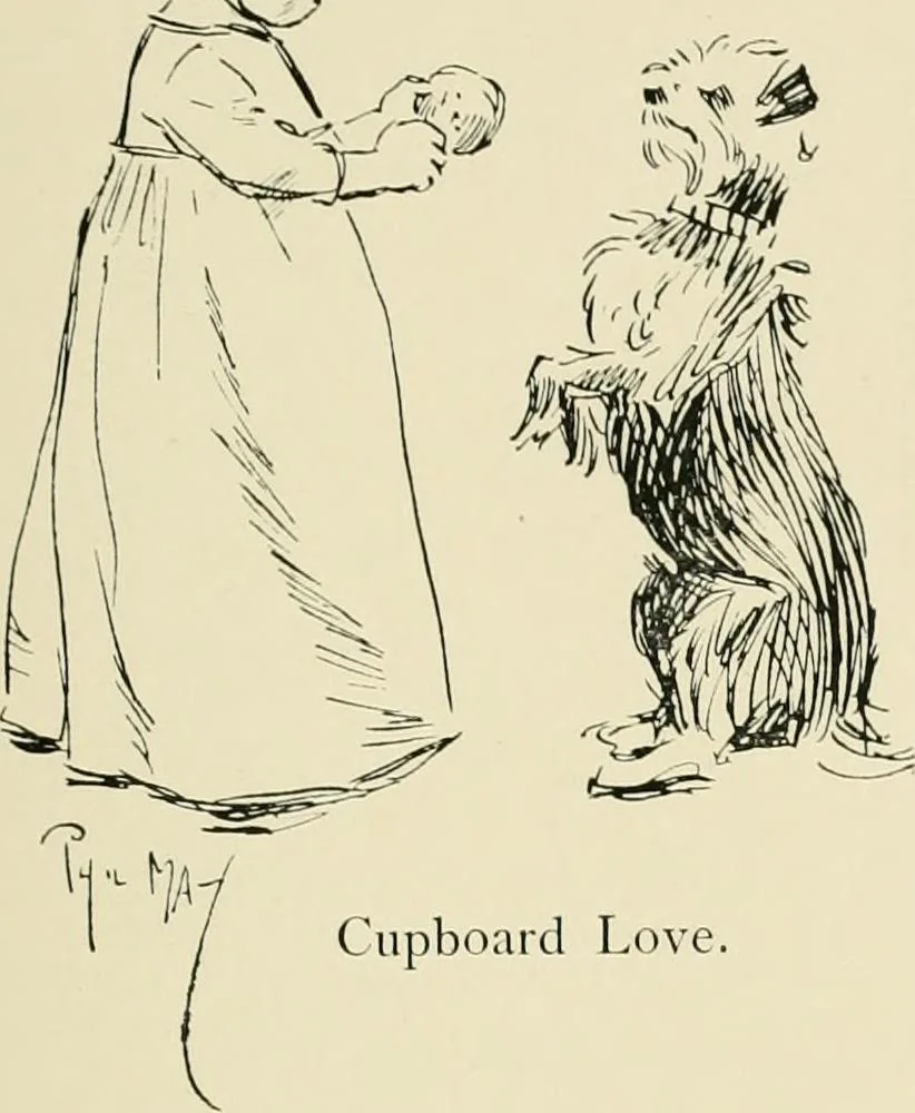 An illustration from Phil May's ABC; fifty-two original designs forming two humorous alphabets from A to Z, 1897, leaf 52
