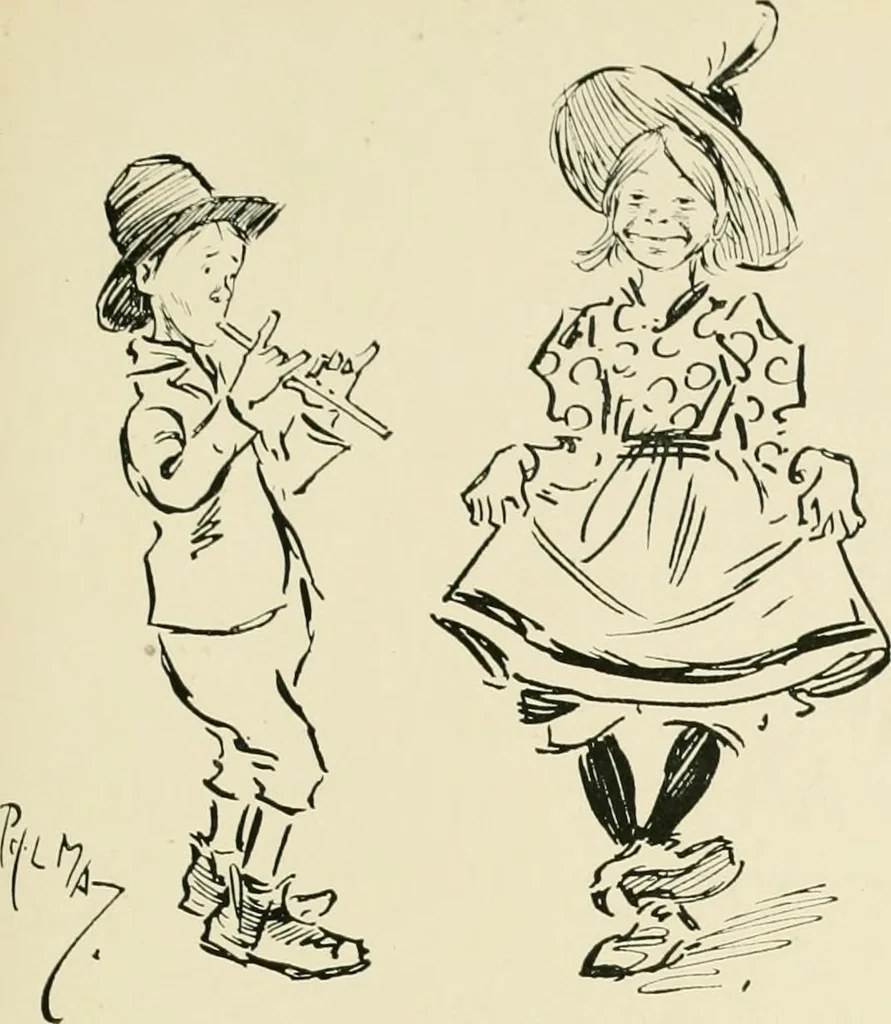 An illustration from Phil May's ABC; fifty-two original designs forming two humorous alphabets from A to Z, 1897, leaf 56