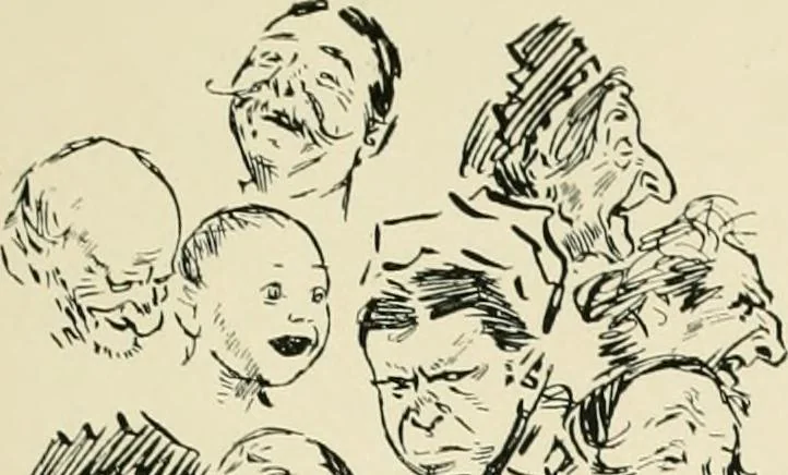 An illustration from Phil May's ABC; fifty-two original designs forming two humorous alphabets from A to Z, 1897, leaf 58
