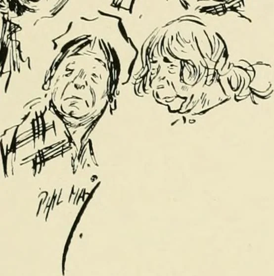 An illustration from Phil May's ABC; fifty-two original designs forming two humorous alphabets from A to Z, 1897, leaf 58