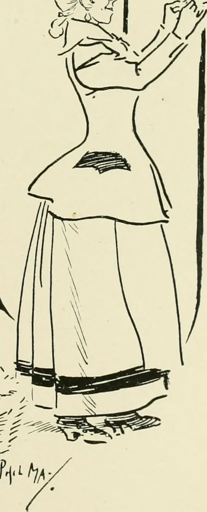 An illustration from Phil May's ABC; fifty-two original designs forming two humorous alphabets from A to Z, 1897, leaf 82