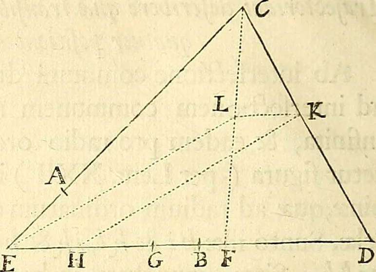 An illustration from Philosophiae naturalis principia mathematica, 1687, leaf 103