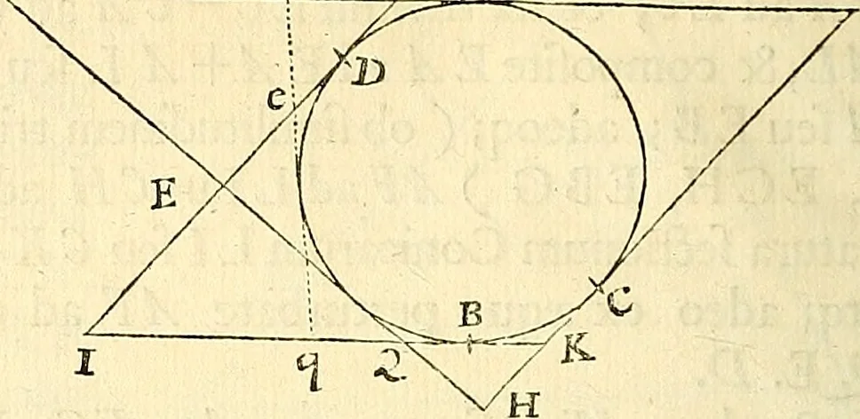 An illustration from Philosophiae naturalis principia mathematica, 1687, leaf 105