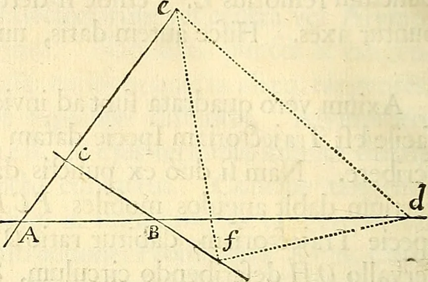 An illustration from Philosophiae naturalis principia mathematica, 1687, leaf 109