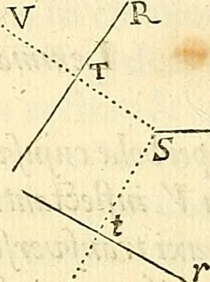 An illustration from Philosophiae naturalis principia mathematica, 1687, leaf 75