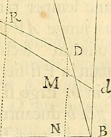An illustration from Philosophiae naturalis principia mathematica, 1687, leaf 84