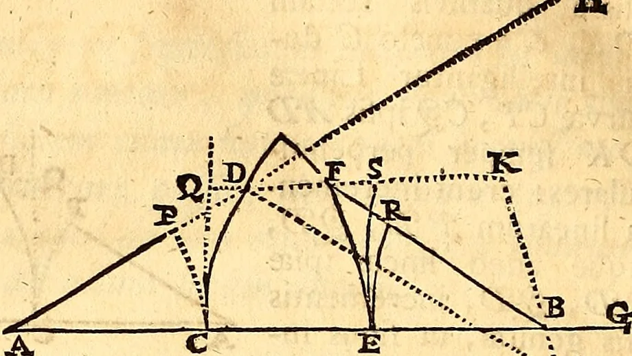 An illustration from Philosophiae naturalis principia mathematica, 1723, leaf 245
