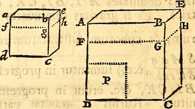 An illustration from Philosophiae naturalis principia mathematica, 1723, leaf 305