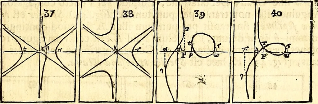 An illustration from Philosophiae naturalis principia mathematica, 1723, leaf 624