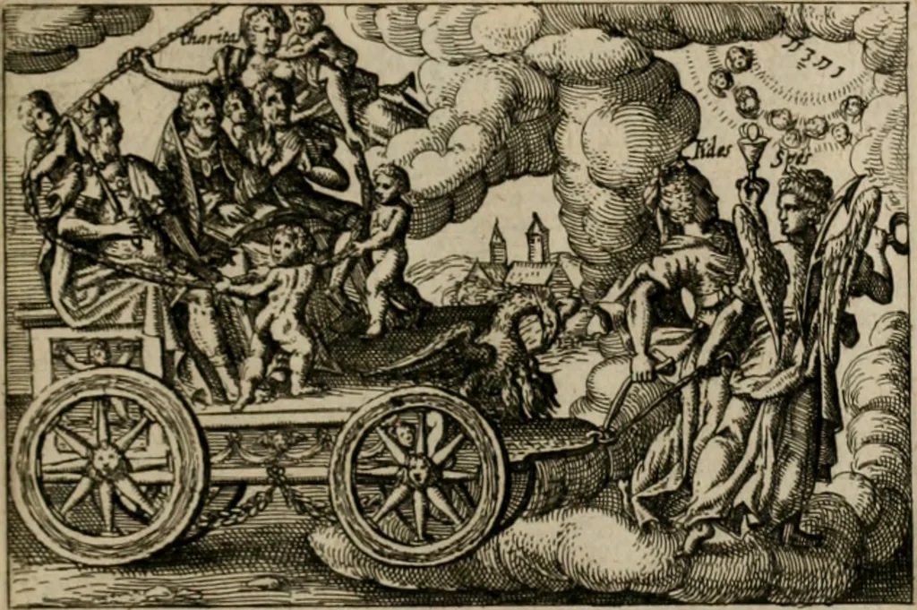 An illustration from PHILOSOPHIA PRACTICA, 1624, leaf 42
