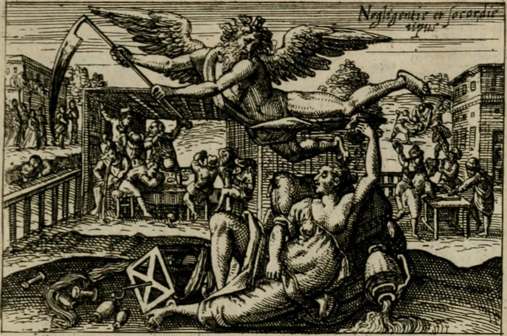 An illustration from PHILOSOPHIA PRACTICA, 1624, leaf 76