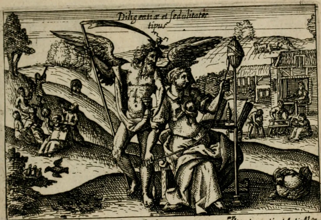 An illustration from PHILOSOPHIA PRACTICA, 1624, leaf 80