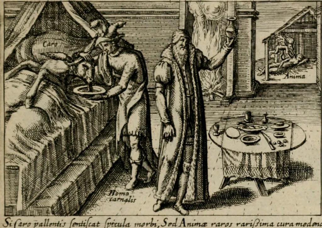 An illustration from PHILOSOPHIA PRACTICA, 1624, leaf 98