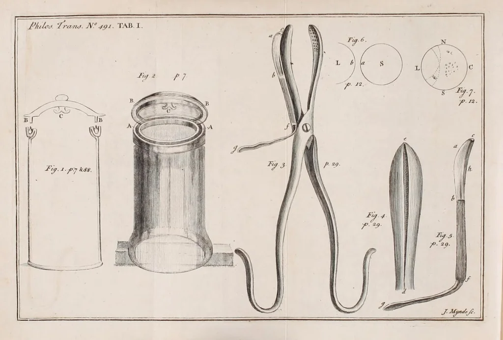 An illustration from Philosophical transactions of the Royal Society of London, 1665, leaf 9