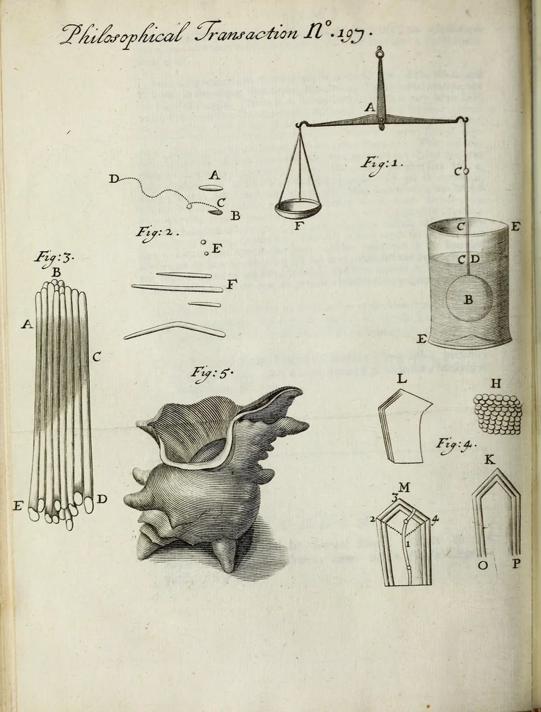 An illustration from Philosophical transactions of the Royal Society of London, 1695, leaf 184