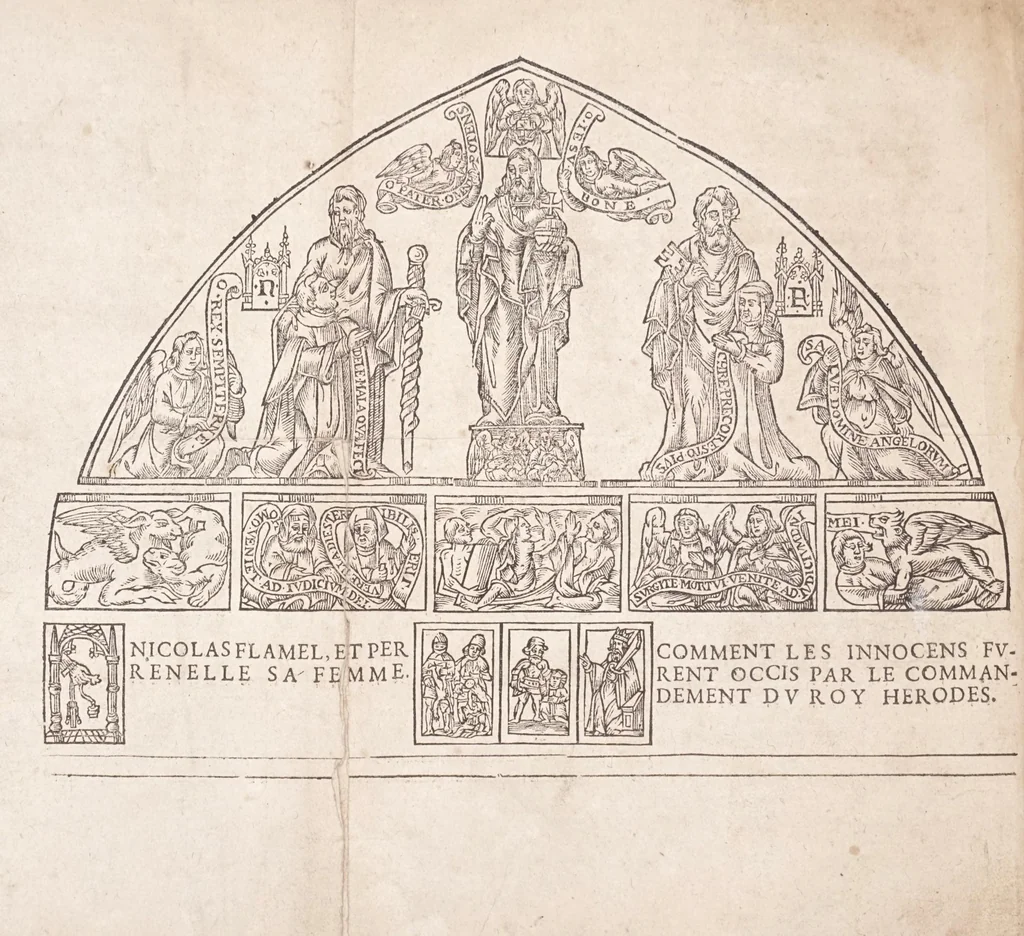 An illustration from Philosophie naturelle de trois anciens philosophes renommez : Artephius, Flamel, & Synesius, traitant de l'art occulte, & de la transmutation metallique, 1682, leaf 48