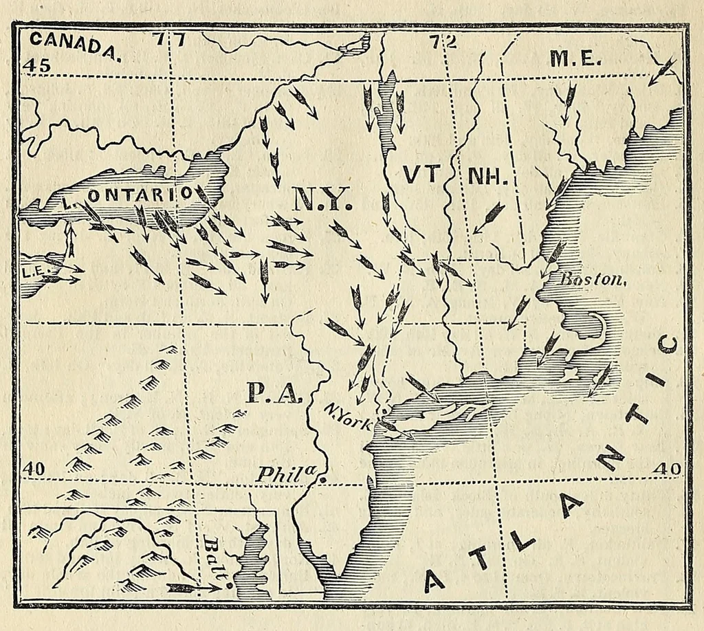An illustration from The philosophy of storms, 1841, leaf 248