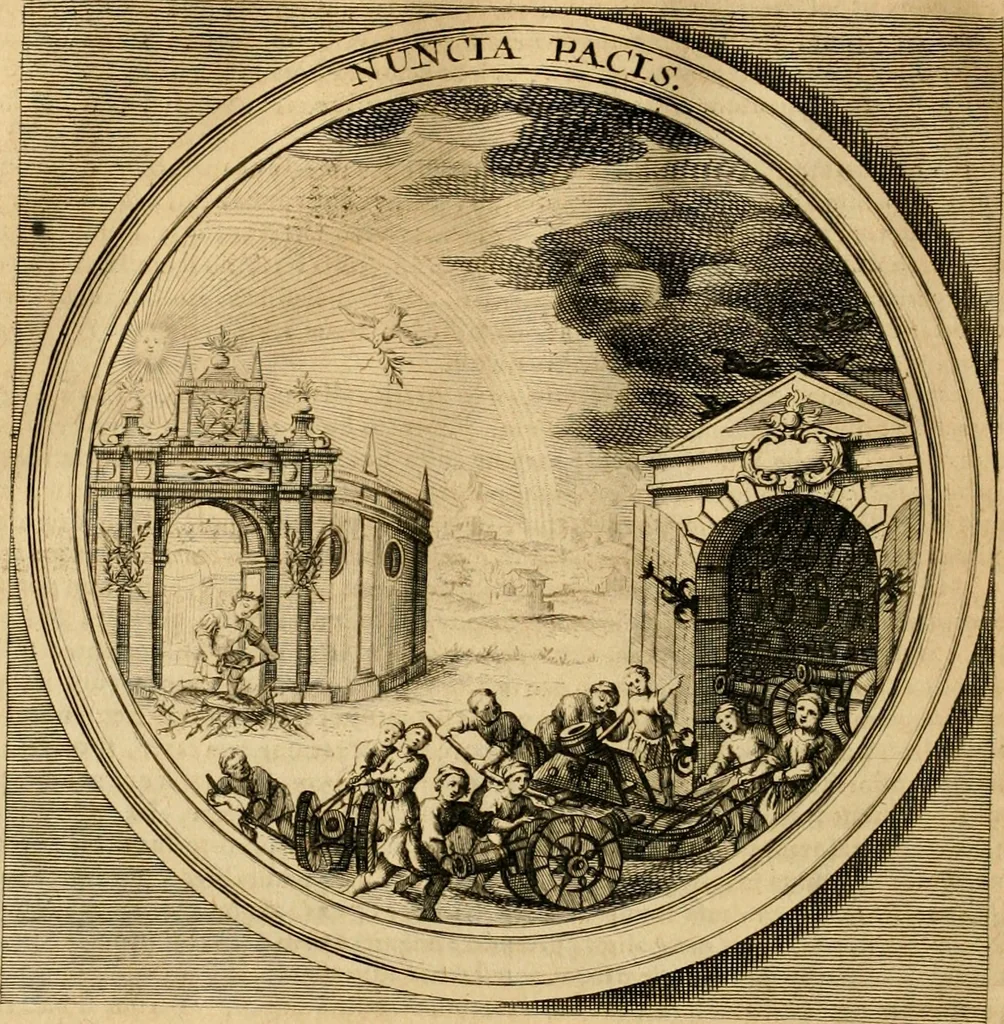 An illustration from Meteorologia philosophico-politica : in duodecim dissertationes per quaestiones meteorologicas & conclusiones politicas divisa, appositisque symbolis illustrata ..., 1698, leaf 109