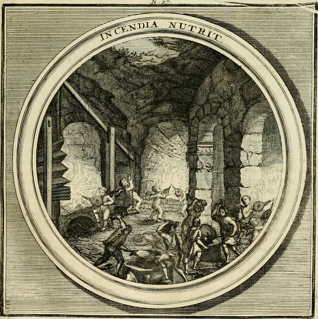 An illustration from Meteorologia philosophico-politica : in duodecim dissertationes per quaestiones meteorologicas & conclusiones politicas divisa, appositisque symbolis illustrata ..., 1698, leaf 134