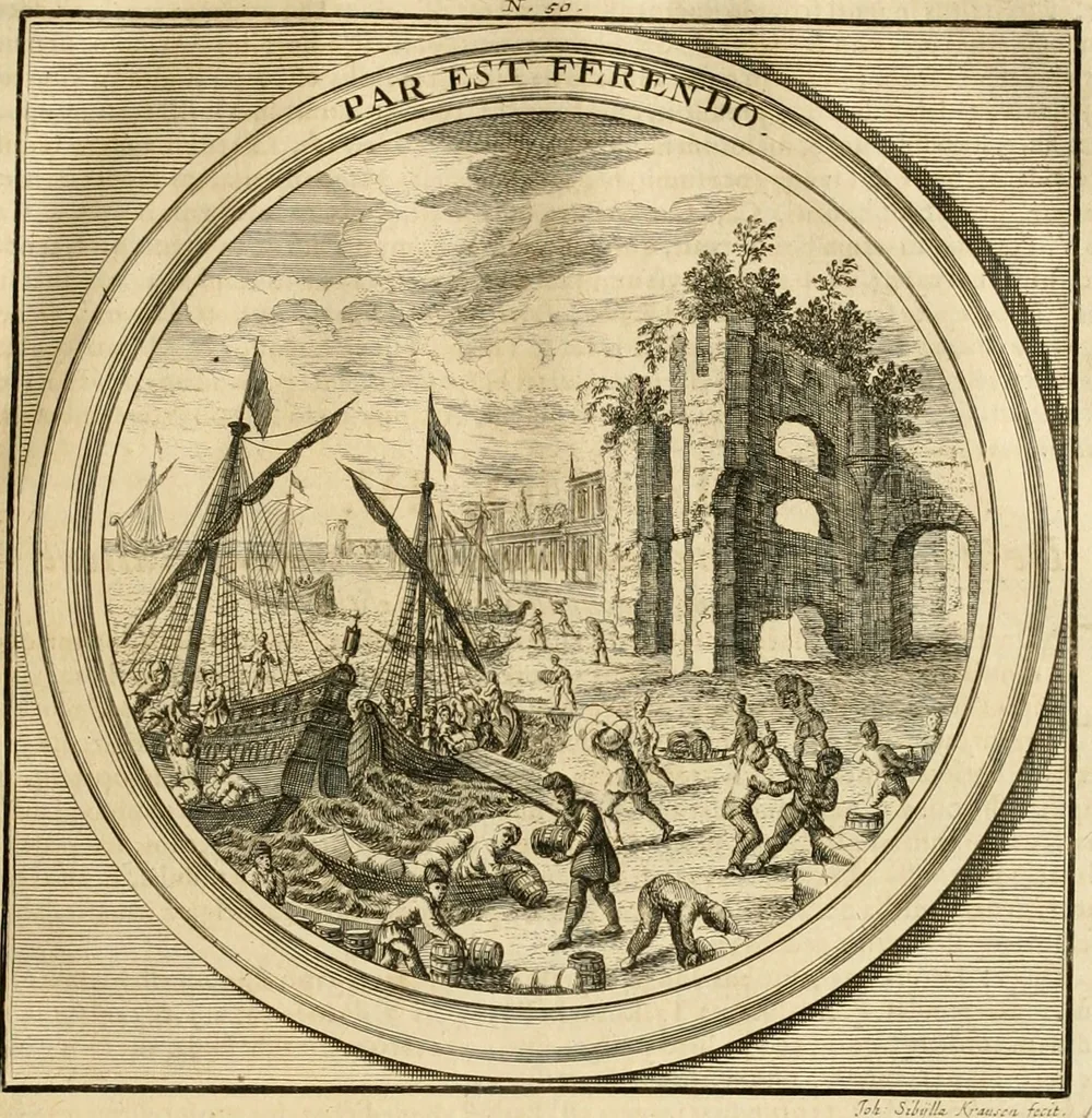 An illustration from Meteorologia philosophico-politica : in duodecim dissertationes per quaestiones meteorologicas & conclusiones politicas divisa, appositisque symbolis illustrata ..., 1698, leaf 180