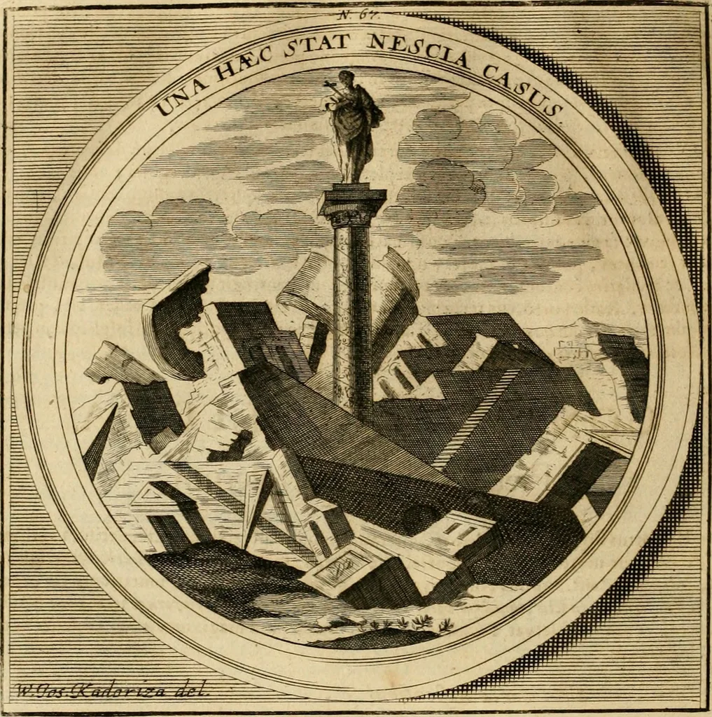 An illustration from Meteorologia philosophico-politica : in duodecim dissertationes per quaestiones meteorologicas & conclusiones politicas divisa, appositisque symbolis illustrata ..., 1698, leaf 241
