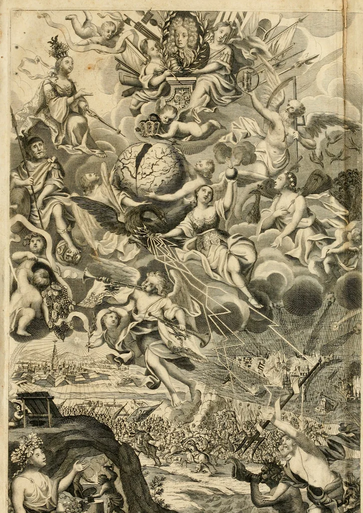 An illustration from Meteorologia philosophico-politica : in duodecim dissertationes per quaestiones meteorologicas & conclusiones politicas divisa, appositisque symbolis illustrata ..., 1698, leaf 4