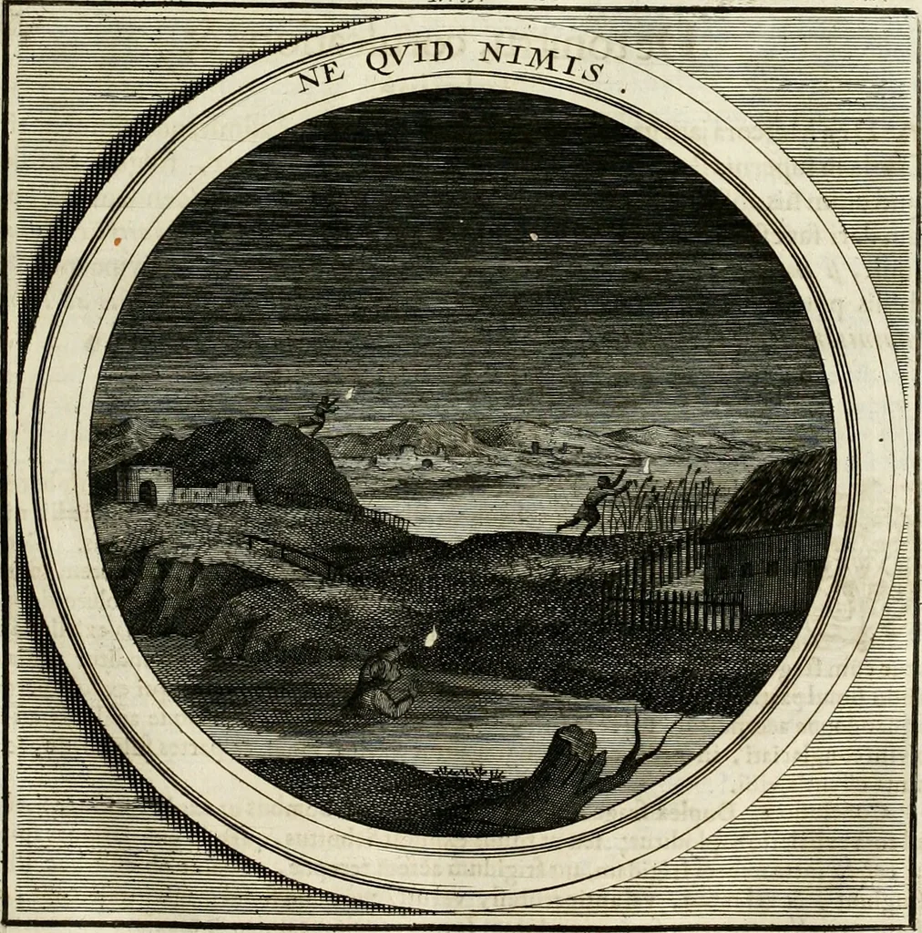 An illustration from Meteorologia philosophico-politica : in duodecim dissertationes per quaestiones meteorologicas & conclusiones politicas divisa, appositisque symbolis illustrata ..., 1698, leaf 42