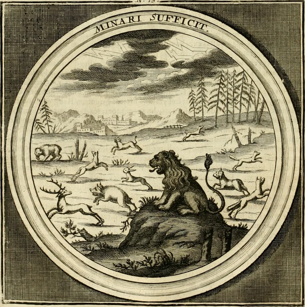 An illustration from Meteorologia philosophico-politica : in duodecim dissertationes per quaestiones meteorologicas & conclusiones politicas divisa, appositisque symbolis illustrata ..., 1698, leaf 49