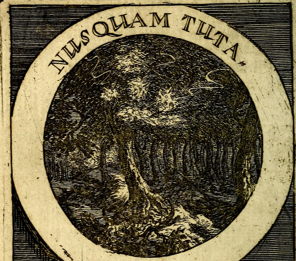 An illustration from Philothei [pseud.] Christliche sinne-bilder auss dem lateinischen ins teutsch gecracht, 1679, leaf 151